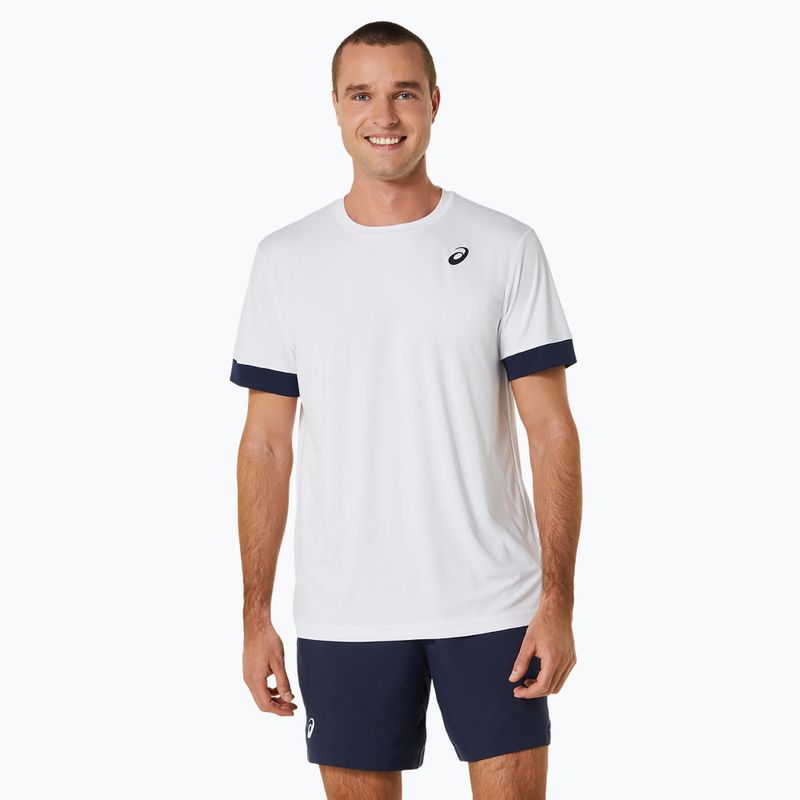 Ανδρικό μπλουζάκι τένις ASICS Court SS Top brilliant white/midnight