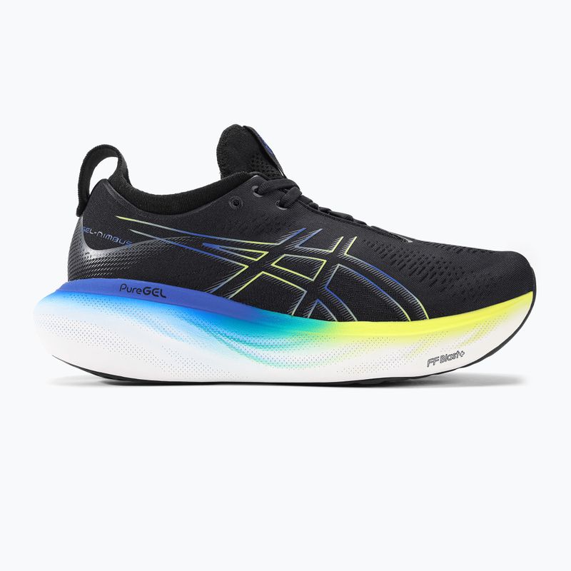 ASICS Gel-Nimbus 25 ανδρικά αθλητικά παπούτσια για τρέξιμο μαύρο/κίτρινο λάμψη 2