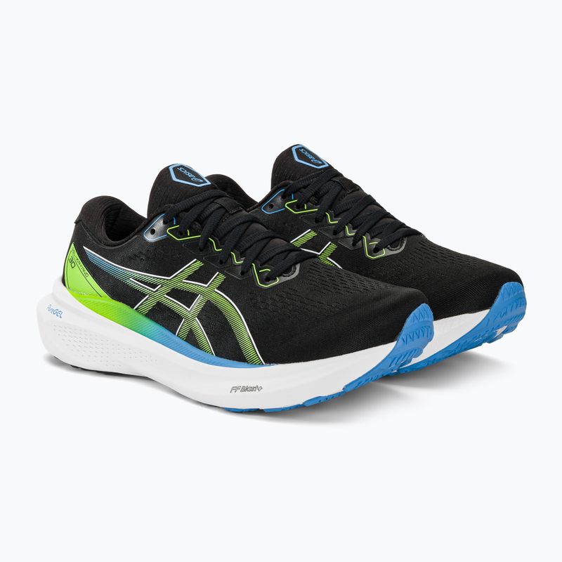 ASICS Gel-Kayano 30 ανδρικά παπούτσια για τρέξιμο μαύρο/ηλεκτρικό λάιμ 5