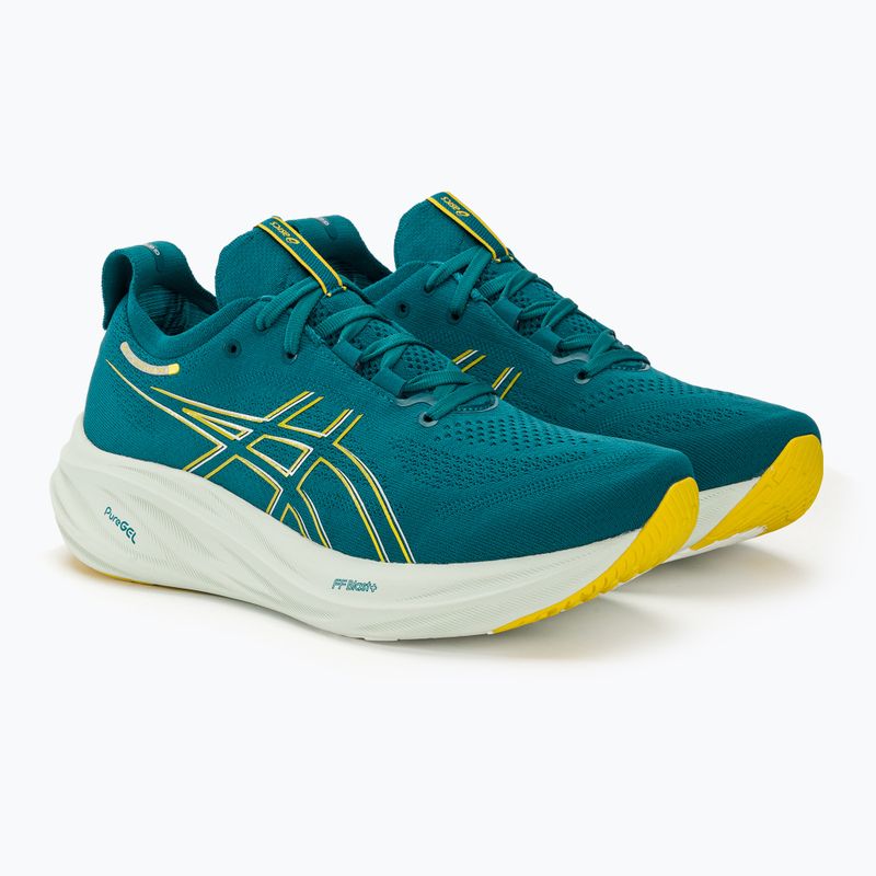 ASICS Gel-Nimbus 26 βραδινό πετρόλ/ανοιχτή μουστάρδα ανδρικά παπούτσια για τρέξιμο 5