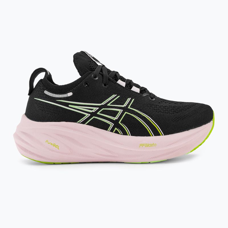 ASICS Gel-Nimbus 26 γυναικεία παπούτσια για τρέξιμο μαύρο/νέον λάιμ 3