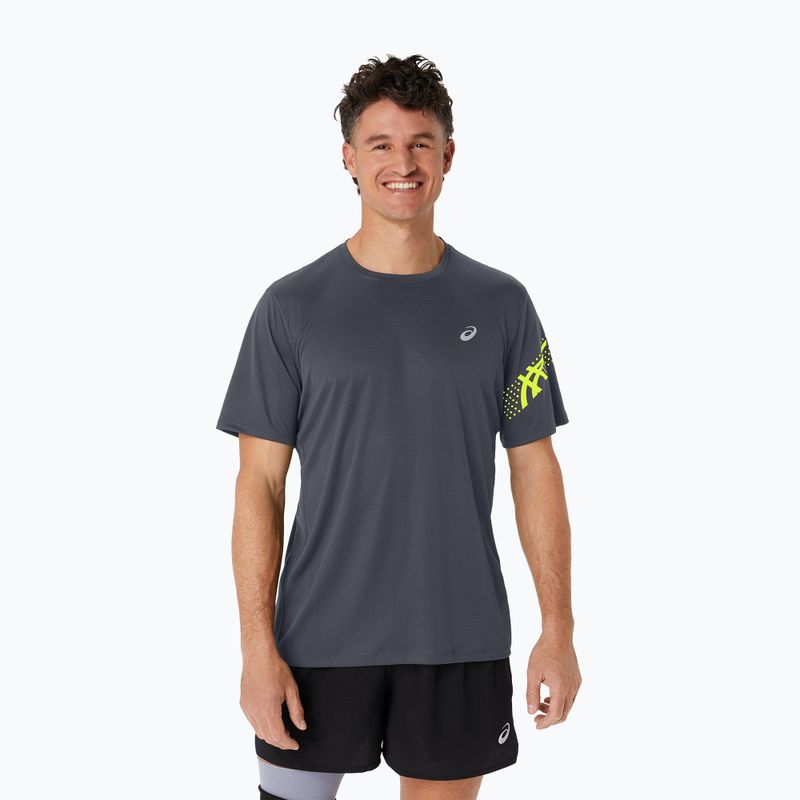 Ανδρικό μπλουζάκι για τρέξιμο ASICS Icon Top carrier grey/safety yellow