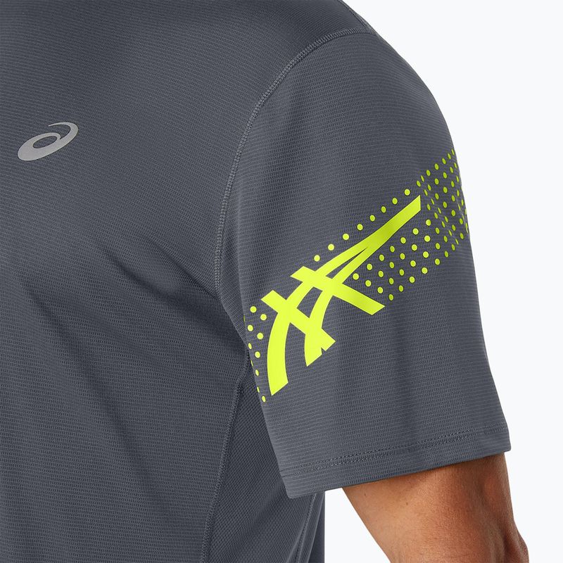 Ανδρικό μπλουζάκι για τρέξιμο ASICS Icon Top carrier grey/safety yellow 5