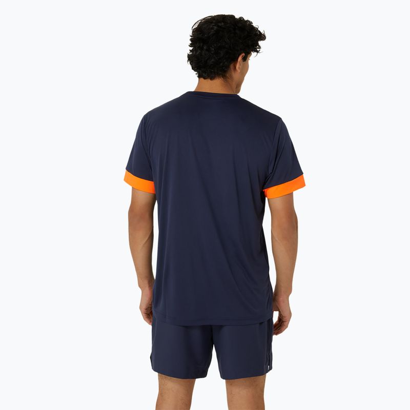 Ανδρικό μπλουζάκι τένις ASICS Court SS Top midnight/shocking orange 3