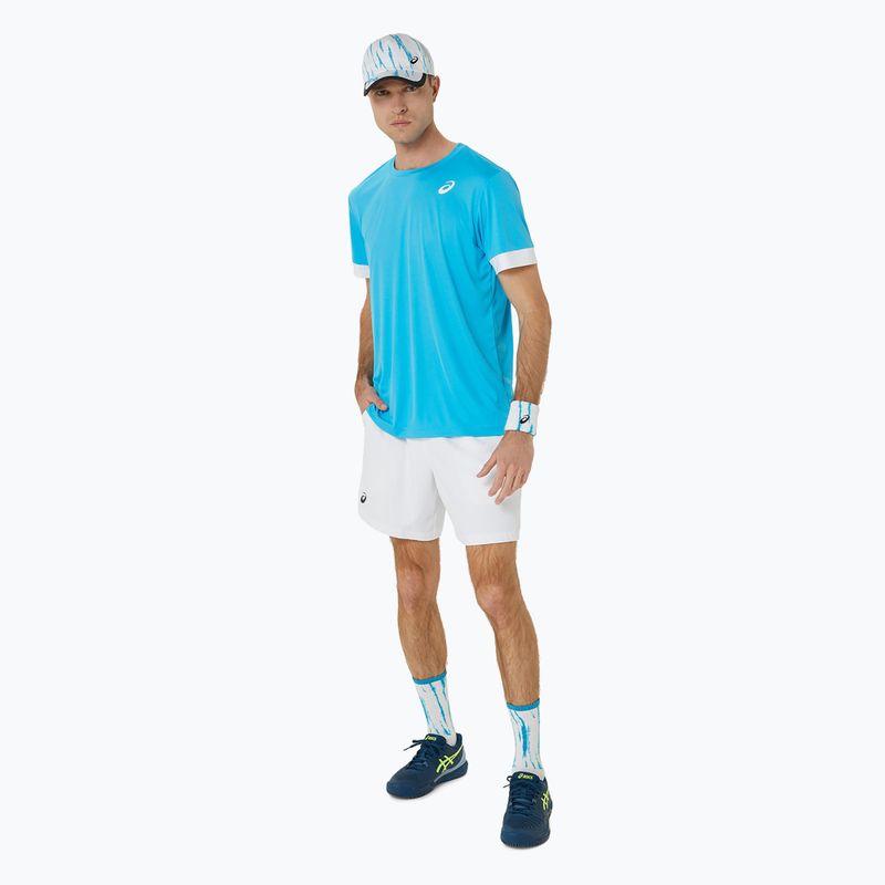 Ανδρικό μπλουζάκι τένις ASICS Court SS Top digital aqua/brilliant white 2