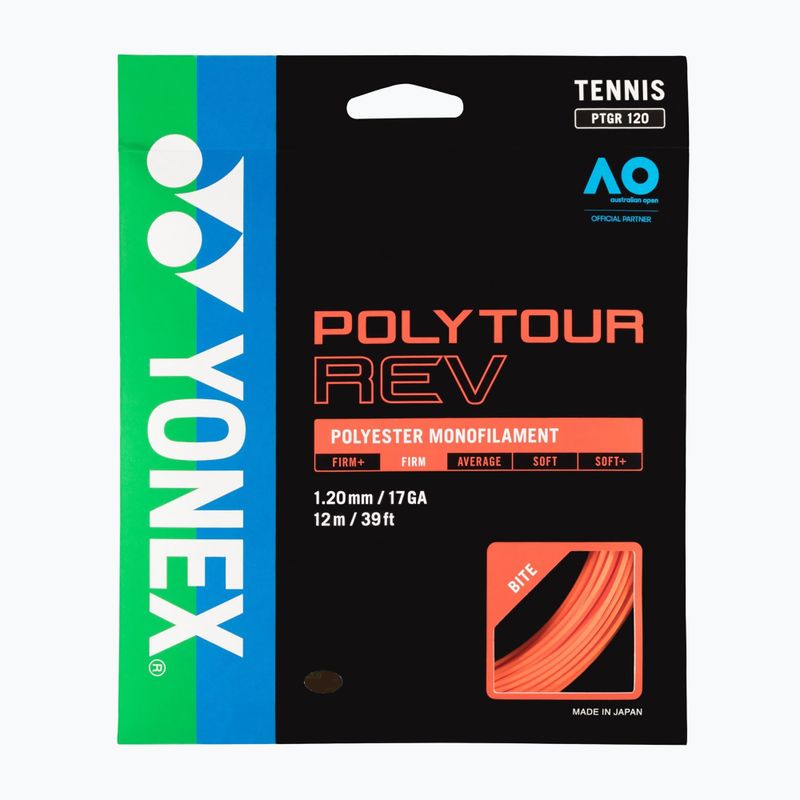 YONEX Poly Tour Rev 120 Set 12 m μωβ NT120PRSP χορδή