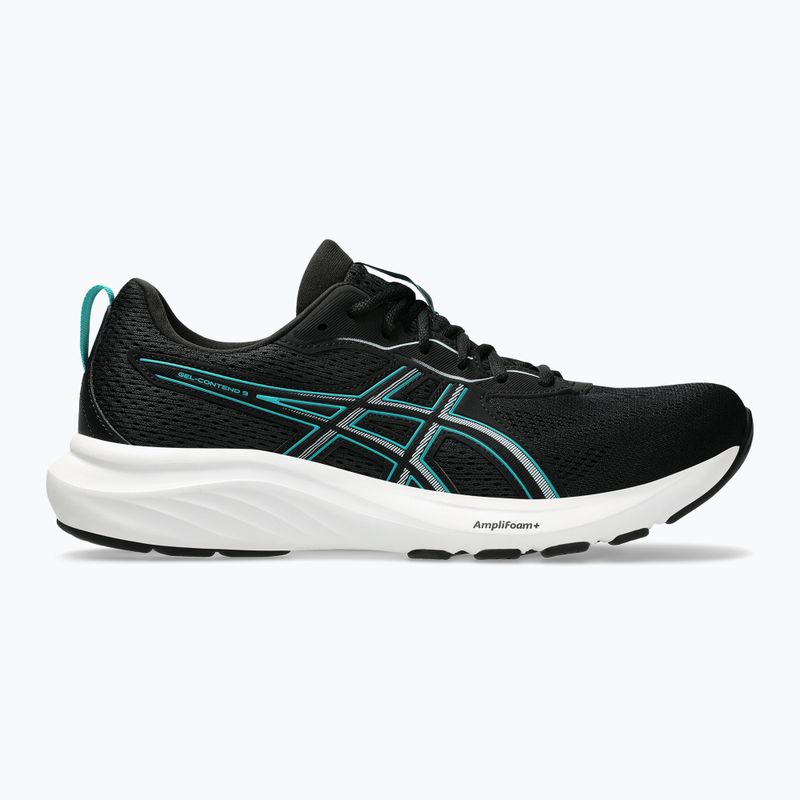 ASICS Gel-Contend 9 ανδρικά αθλητικά παπούτσια για τρέξιμο μαύρο/κύμα πετρόλ 8