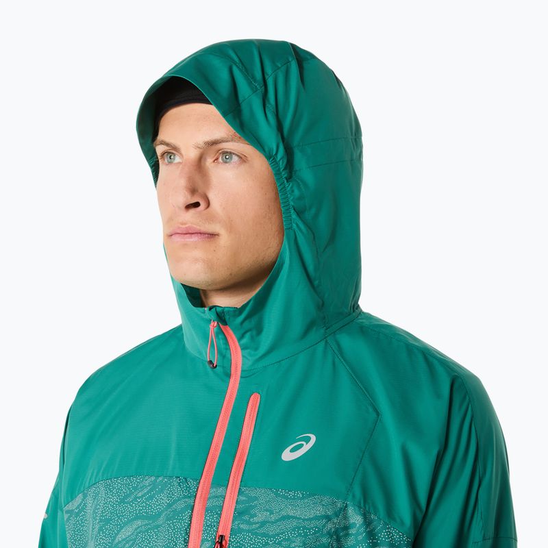 ASICS ανδρικό Fujitrail Packable βροχερή λίμνη / σημύδα μπουφάν για τρέξιμο 5