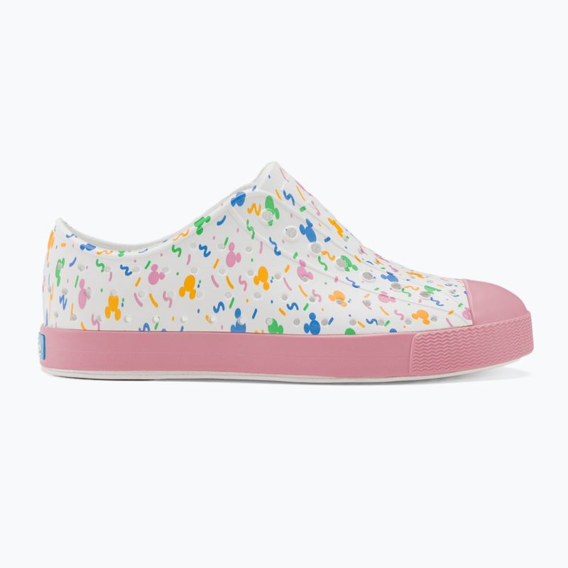 Native Jefferson Print Disney Jr παιδικά αθλητικά παπούτσια shell white/princess pink/pastel white confetti 2