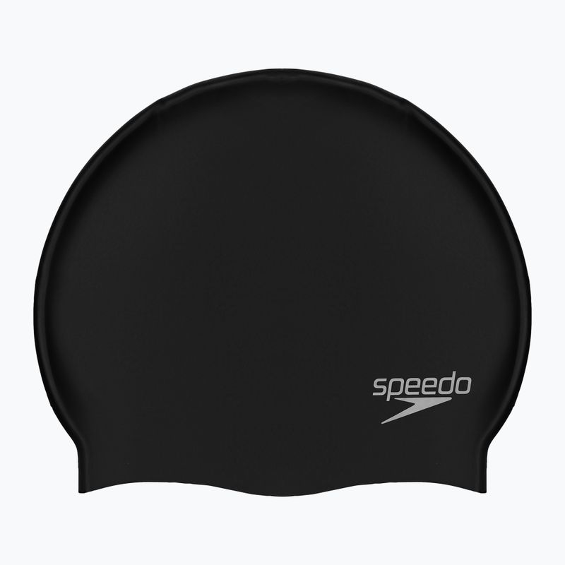 Speedo Plain Flat σιλικόνη σκουφάκι κολύμβησης μαύρο 8-709910001