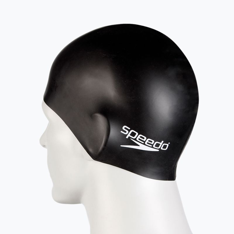 Speedo Plain Flat σιλικόνη σκουφάκι κολύμβησης μαύρο 8-709910001 4