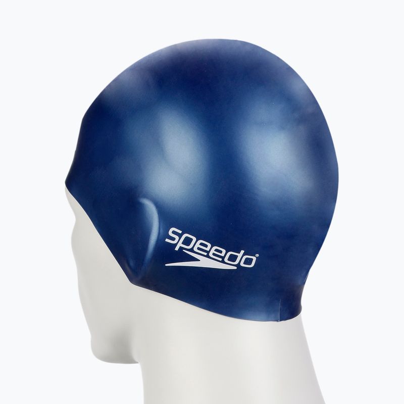 Speedo Plain Flat σιλικόνη σκουφάκι κολύμβησης ναυτικό μπλε 8-709910011 4