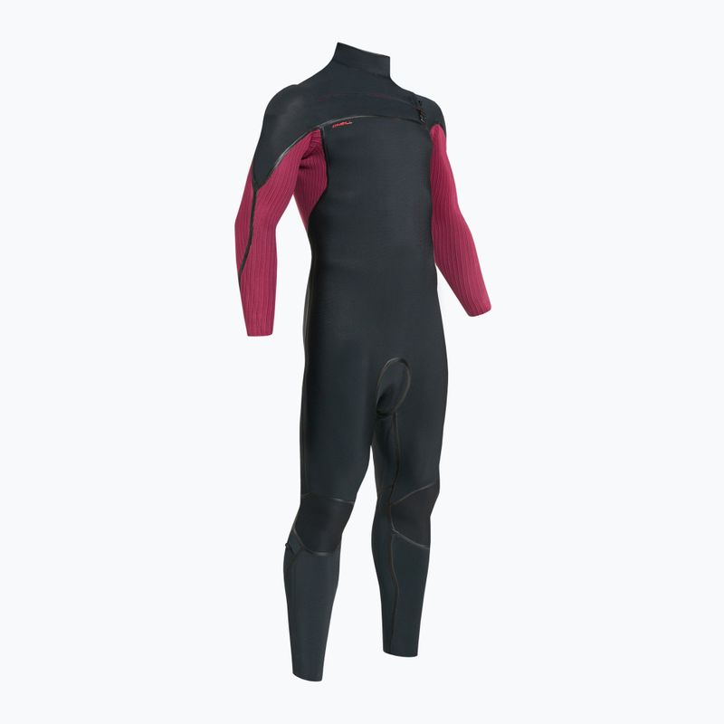 Ανδρικό O'Neill Hyperfreak Fire 4/3+ Chest Zip Full F95 Swim Foam Μαύρο-Κόκκινο 5512