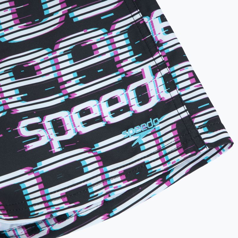 Speedo παιδικό σορτς κολύμβησης Τυπωμένο λογότυπο 13" μαύρο / λευκό / diva 3