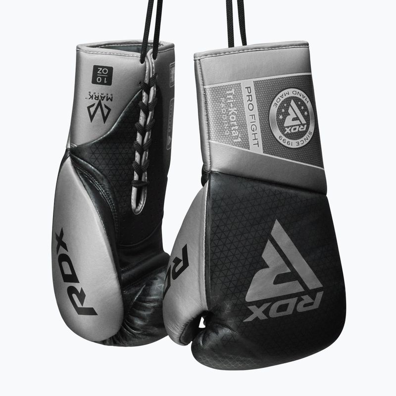 Γάντια του μποξ RDX K1 Mark Pro Fight Boxing silver 5