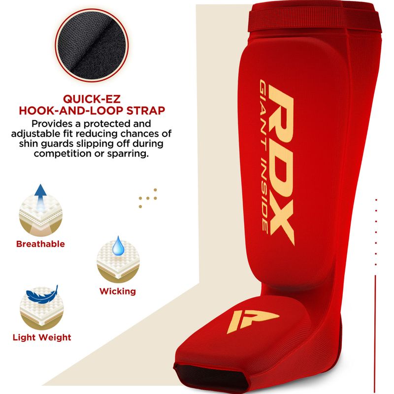 RDX Hosiery Shin Instep Foam προστατευτικά κνήμης και ποδιού κόκκινο/λευκό 2