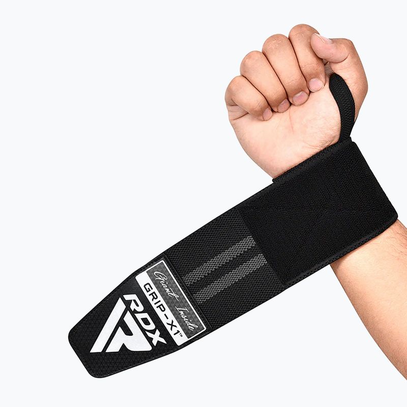 Στήριγμα καρπού RDX WR11 Gym Wrap Wrist Wrap μαύρο/γκρι 5