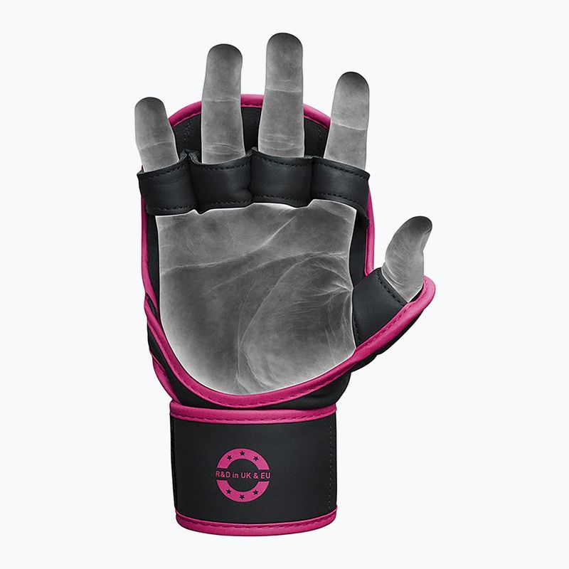 Γάντια ΜΜΑ RDX F6 Shooter Grappling pink 3