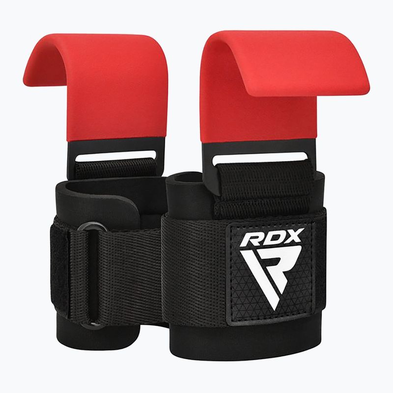 Ιμάντες άρσης βαρών με γάντζο RDX W5 Weight Lifting Hook Strap red