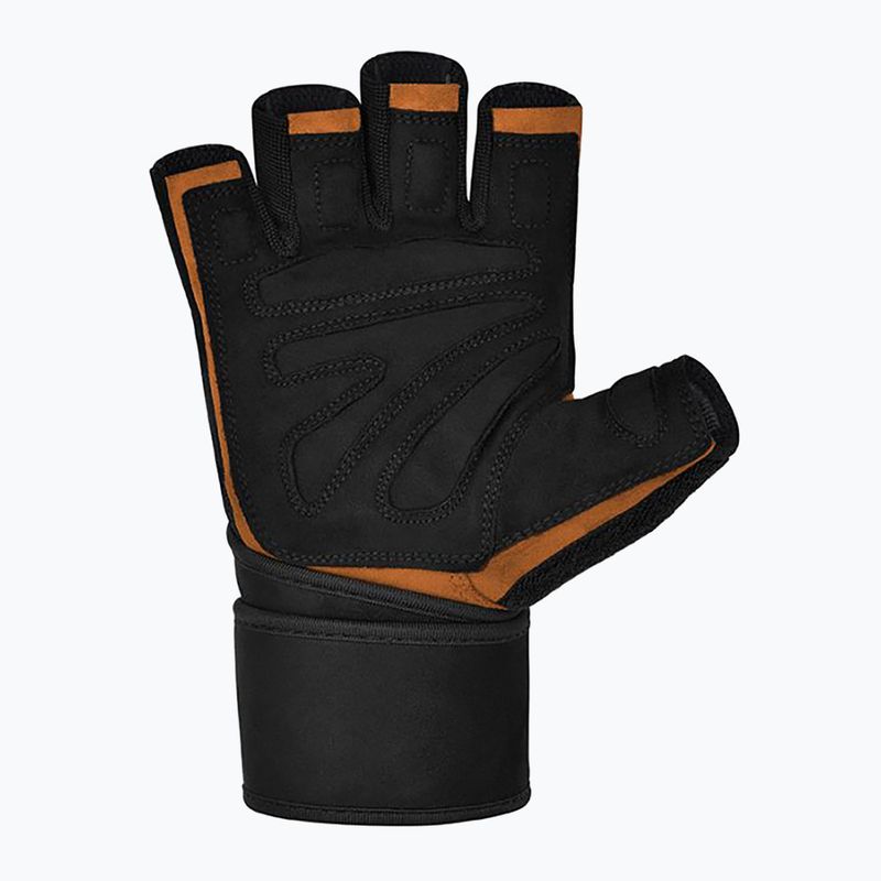 Γάντια προπόνησης RDX L4 Open Finger Micro Plus Gym tan/black 3