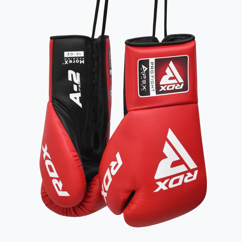 Γάντια του μποξ RDX Apex Competition Fight Lace Up Boxing red 5