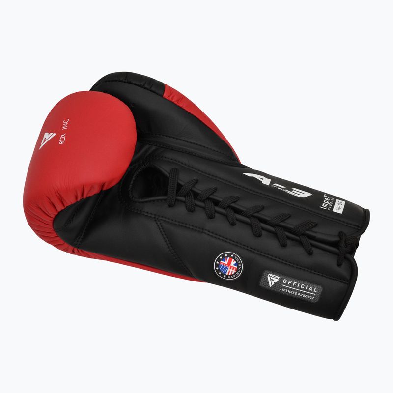 Γάντια του μποξ RDX Pro Fight Apex Competition Lace Up Boxing red 3