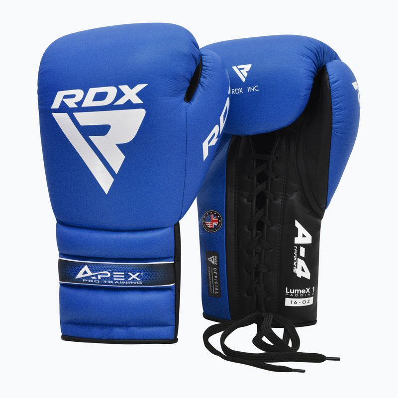 Γάντια του μποξ RDX Apex Lace Up Training Sparring Boxing blue