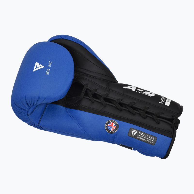 Γάντια του μποξ RDX Apex Lace Up Training Sparring Boxing blue 3