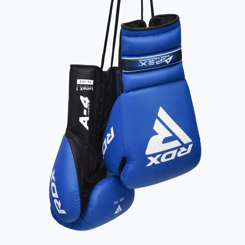 Γάντια του μποξ RDX Apex Lace Up Training Sparring Boxing blue 4