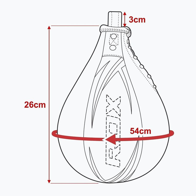 Πυγμαχία μαργαριτάρι RDX Speed Ball Leather Multi μαύρο και κίτρινο 2SBL-S2YU 6