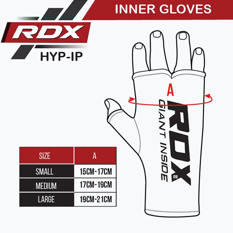 RDX Hosiery Εσωτερικός ιμάντας Μαύρα HYP-IB γάντια 8