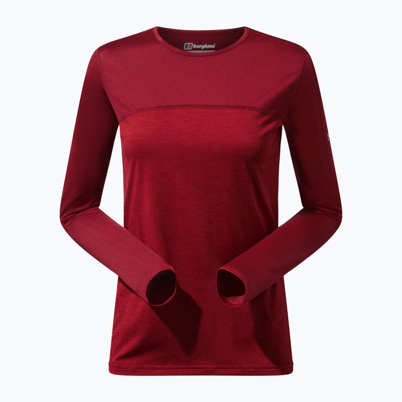 Γυναικείο μακρυμάνικο trekking Berghaus Voyager Tech Tee Basecrew syrah/red dahlia 9