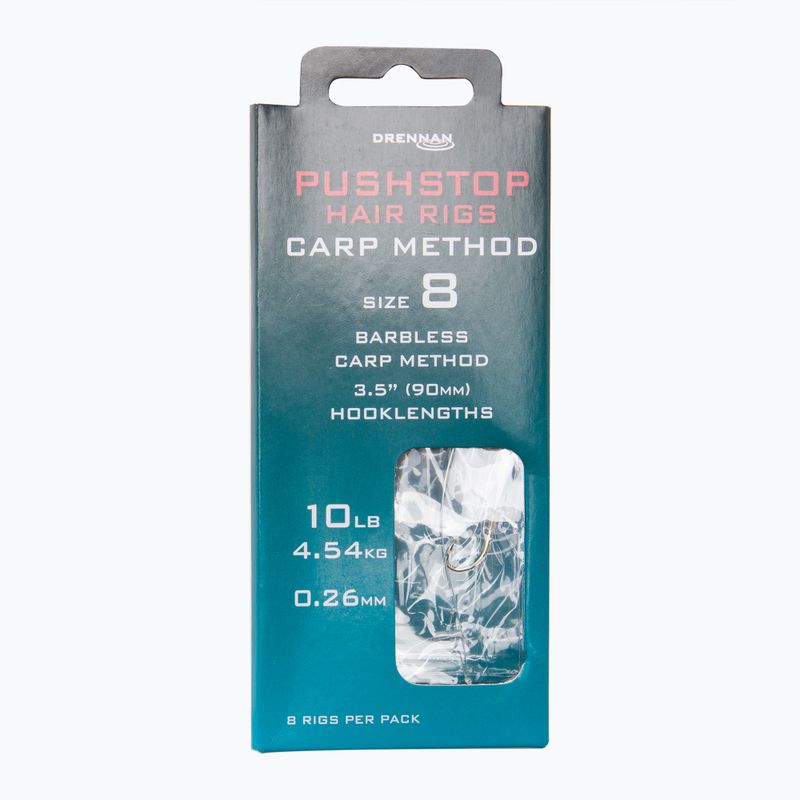 Drennan Pushstop H'rig Μέθοδος κυπρίνου μεθοδικός ηγέτης χωρίς αγκίστρι + γραμμή 8 τεμάχια σαφές HNQCMT008