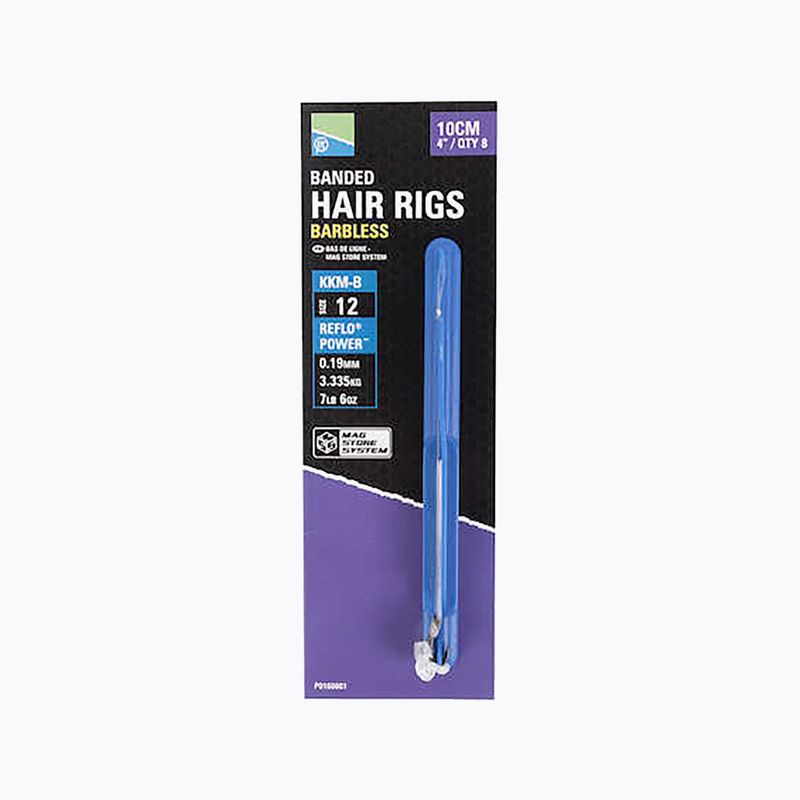 Preston Innovations KKM-B Mag Store Hair Rigs - 4" Banded διαφανές P0160001 ηγέτες μεθόδου