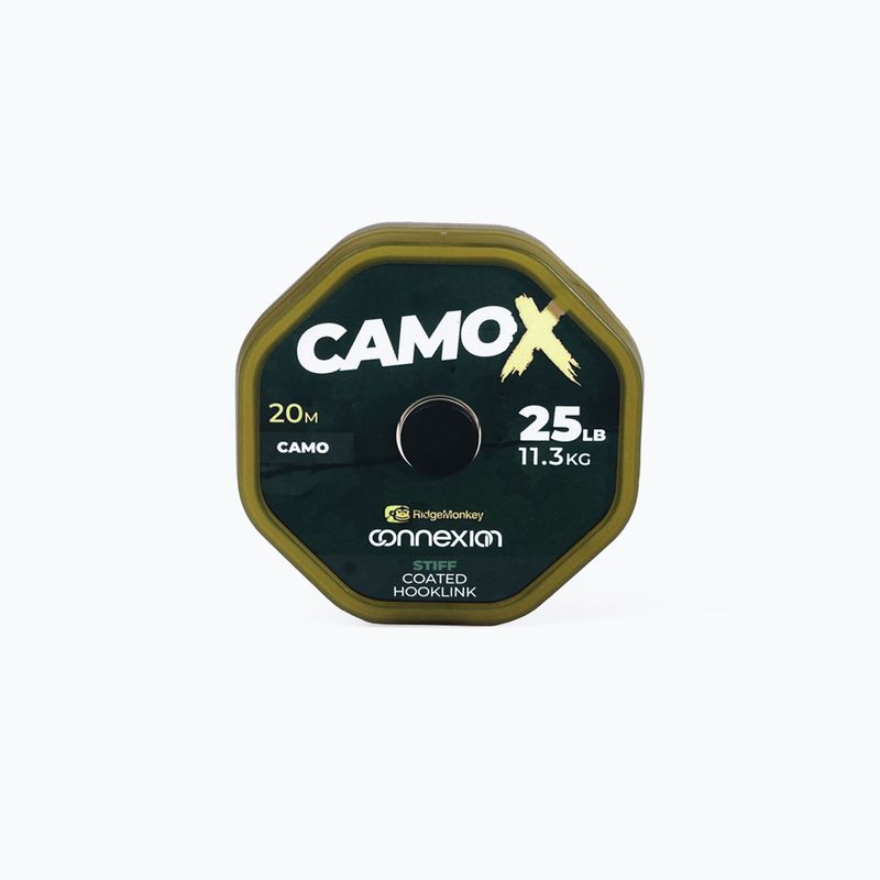 RidgeMonkey κυπρίνος ηγέτης πλεξούδα Connexion CamoX Stiff Coated Hooklink καφέ RMT319