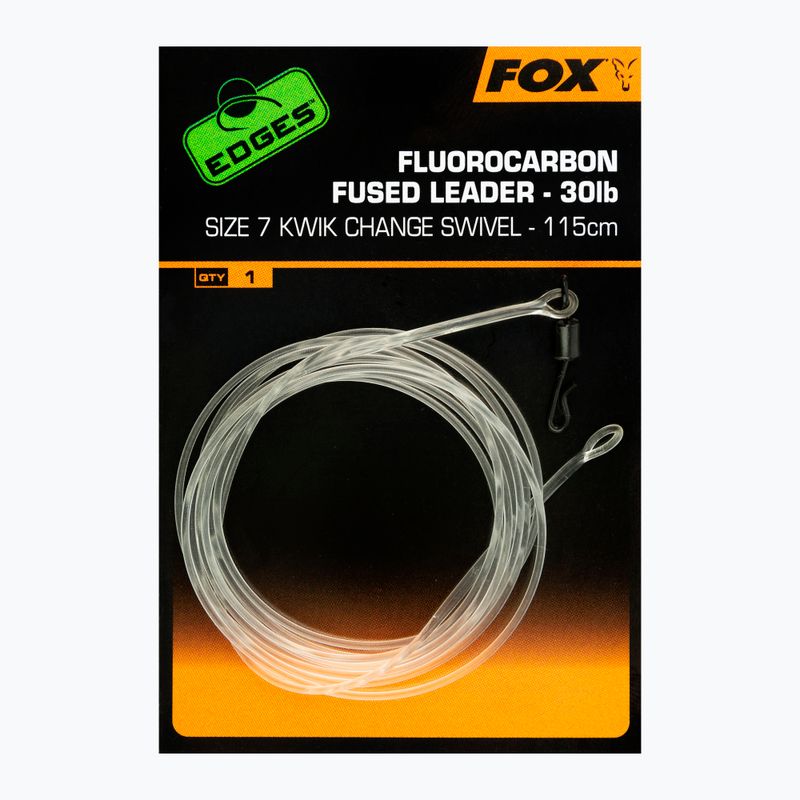 Fox International Οδηγός κυπρίνου με φθοράνθρακα Fused Leader 30 lb - Kwik Change Swivel 115 cm διαφανές CAC717