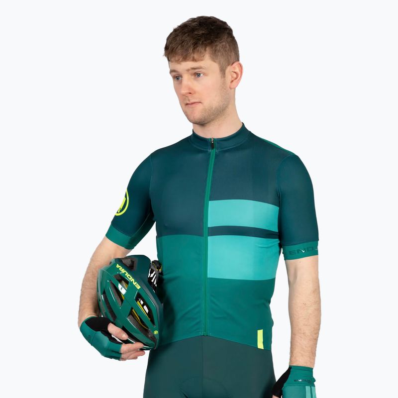 Ανδρική ποδηλατική μπλούζα Endura FS260 Print S/S emerald green