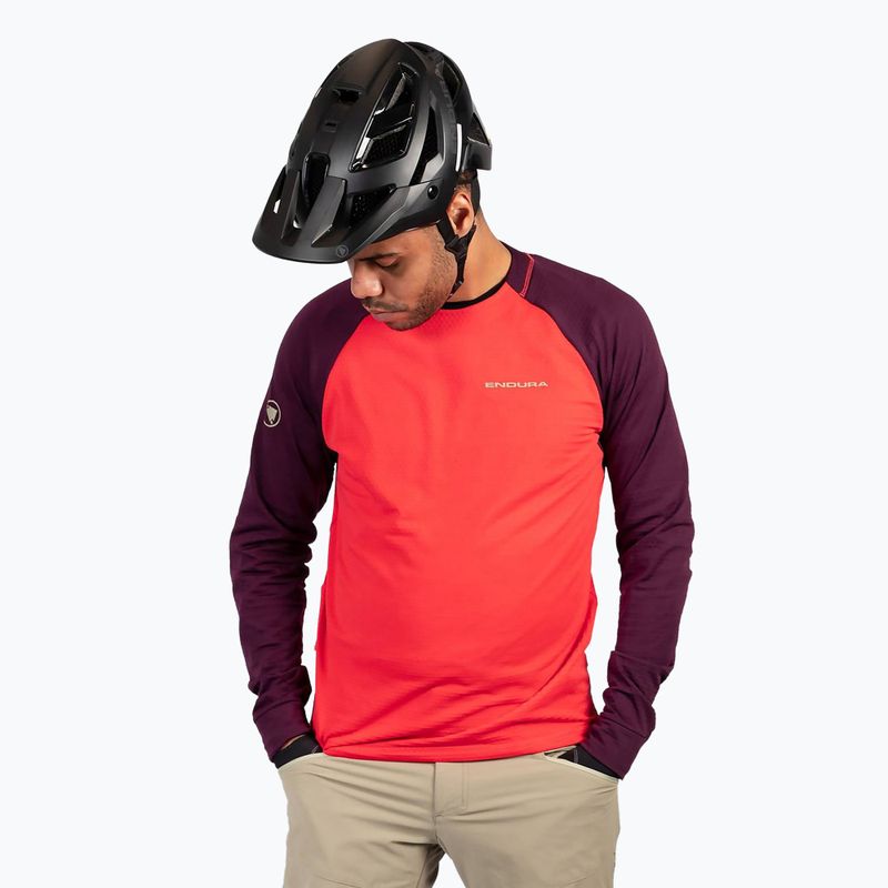 Ανδρικό μακρυμάνικο ποδηλασίας Endura Singletrack Fleece aubergine