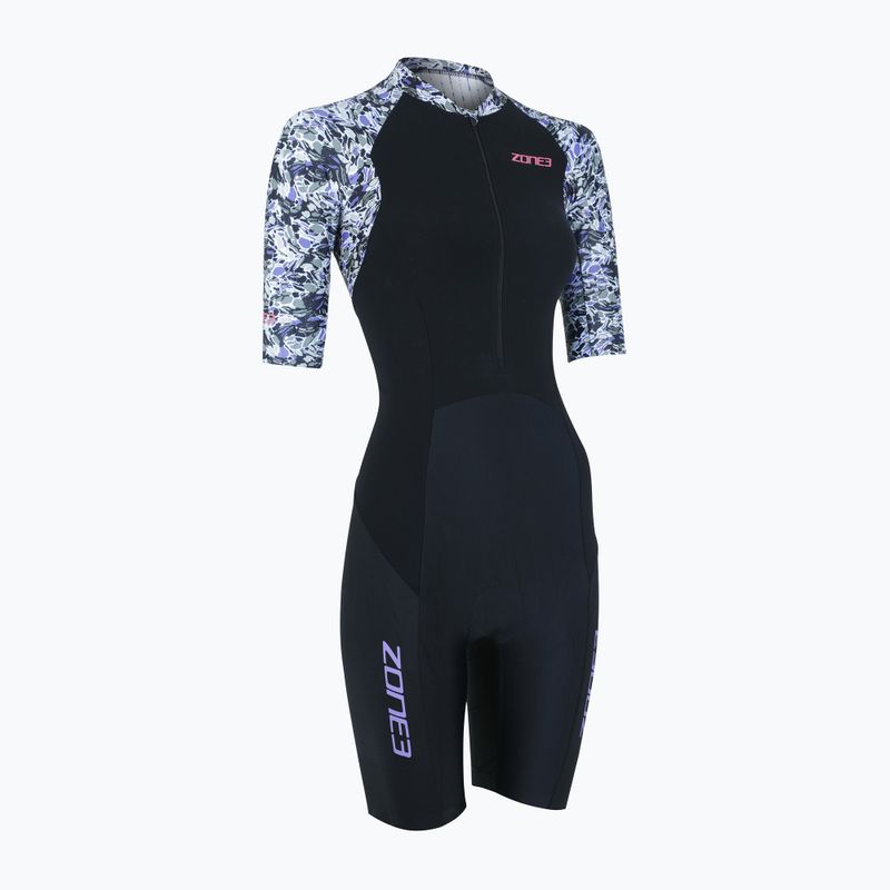 Γυναικεία στολή τριάθλου ZONE3 Lava Short Sleeve Trisuit white/gravel