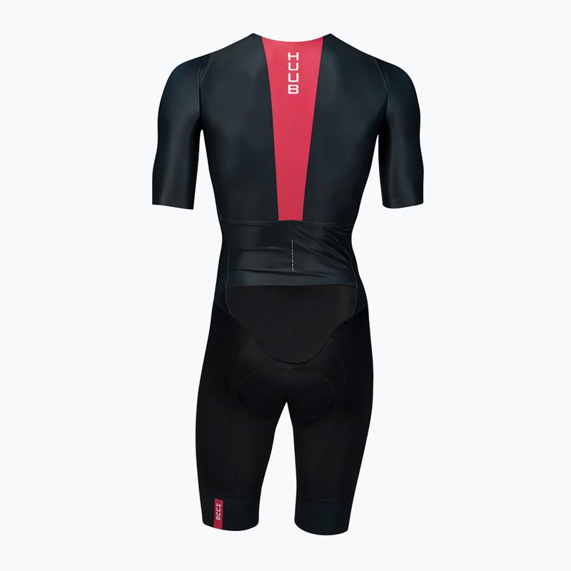 Ανδρική φόρμα ποδηλασίας HUUB Strada Road Speed Suit Smooth Sleeve black/red 2