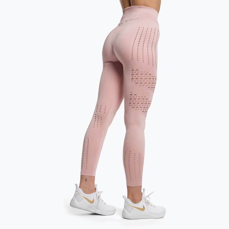 Γυναικείο κολάν προπόνησης Gymshark Flawless Shine Seamless ροζ/λευκό 3