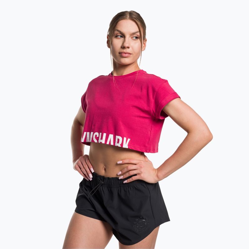 Γυναικείο Gymshark Training Fraction Crop Top ροζ λάβα