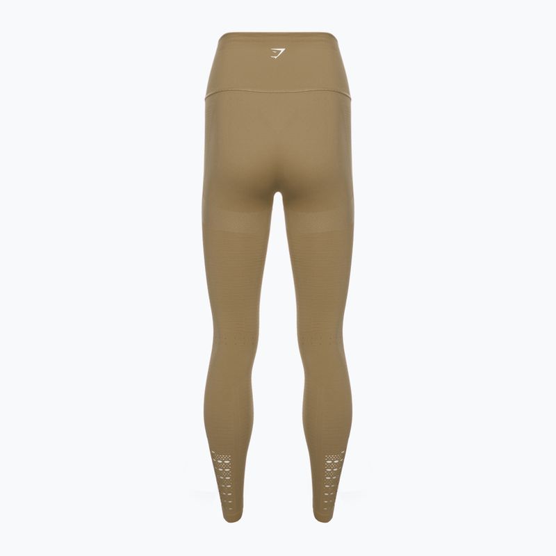 Γυναικείο κολάν προπόνησης Gymshark Energy Seamless biscotti καφέ/λευκό 6