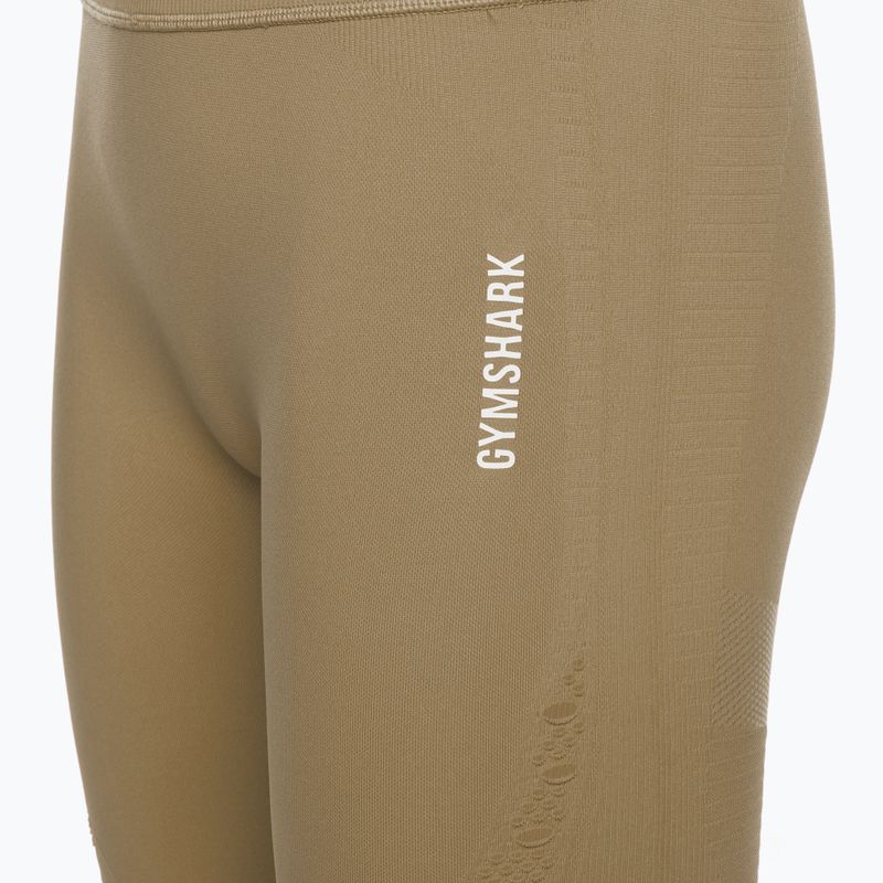 Γυναικείο κολάν προπόνησης Gymshark Energy Seamless biscotti καφέ/λευκό 7