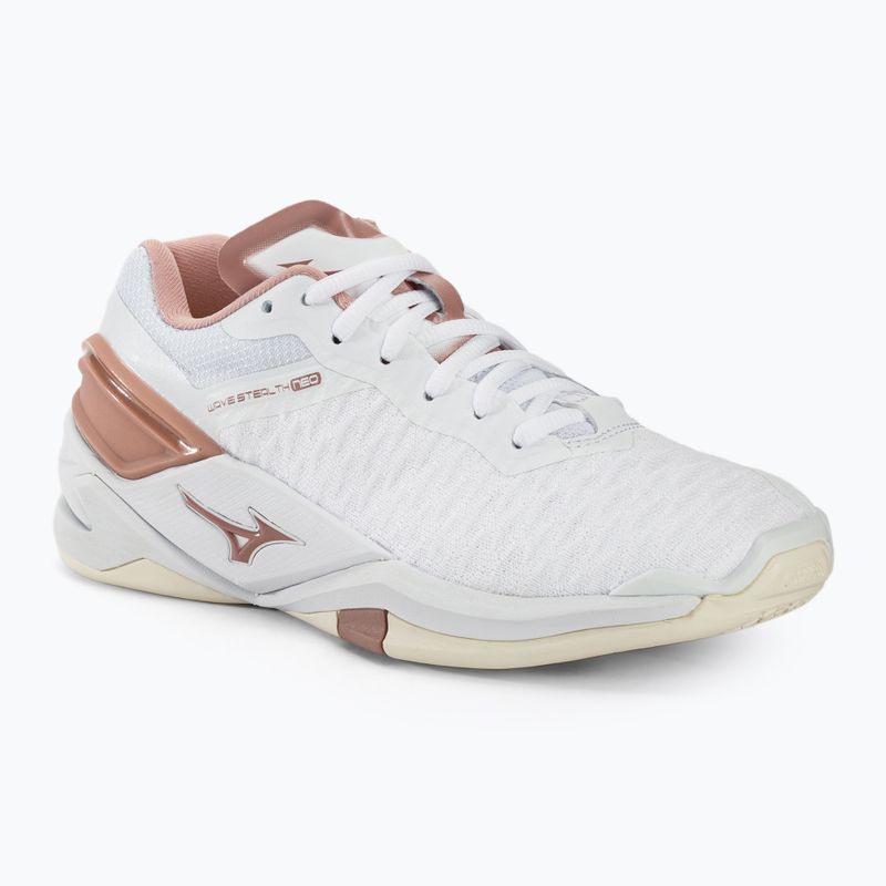 Γυναικεία παπούτσια χάντμπολ Mizuno Wave Stealth Neo white/rose/snow white