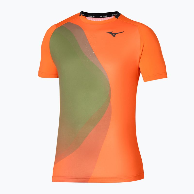 Ανδρικό μπλουζάκι τένις Mizuno Release Shadow Tee vibrant orange