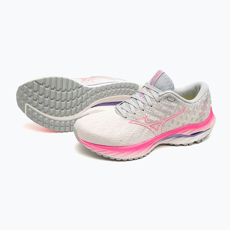 Γυναικεία παπούτσια για τρέξιμο Mizuno Wave Inspire 19 snow white/ hi vis pink/ purple punch 15