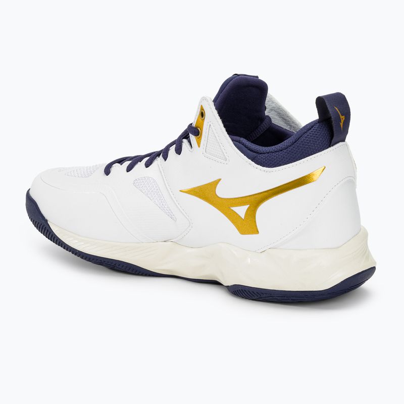 Παπούτσια βόλεϊ Mizuno Wave Dimension Mid white/blue ribbon/mp gold 3