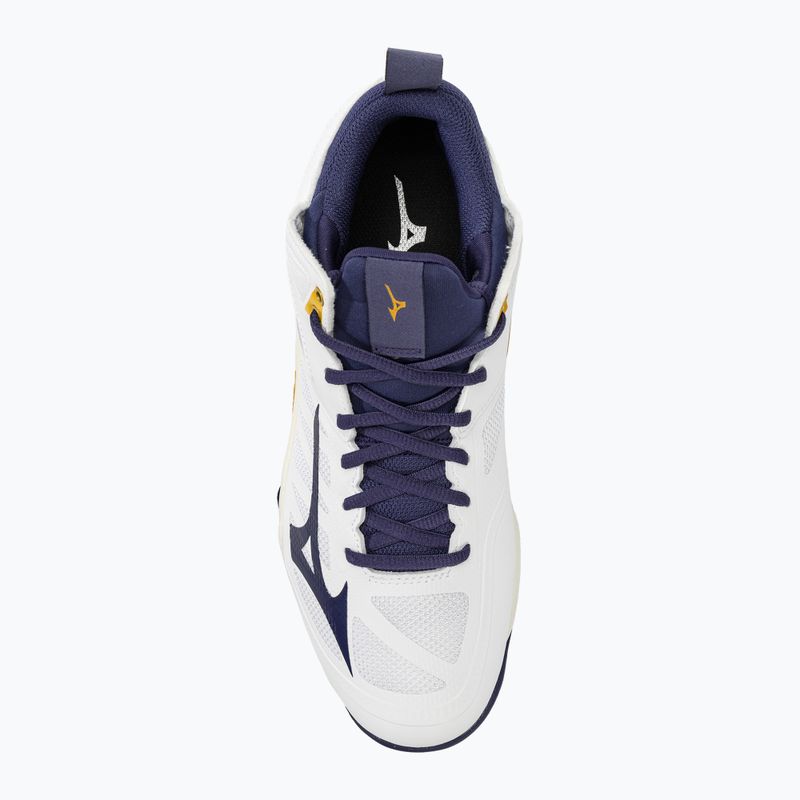 Παπούτσια βόλεϊ Mizuno Wave Dimension Mid white/blue ribbon/mp gold 5