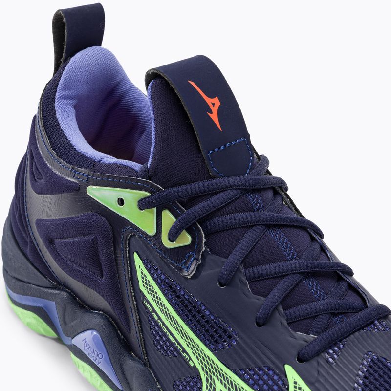 Ανδρικά παπούτσια βόλεϊ Mizuno Wave Momentum 3 βράδυ μπλε / tech green / lolite 10